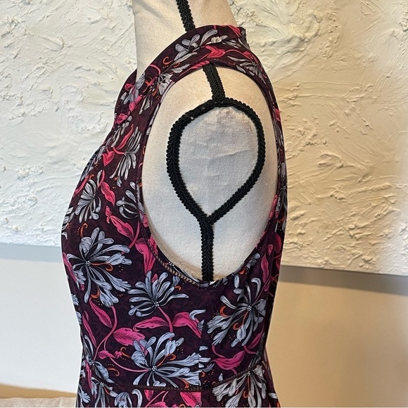 Rebecca Taylor Mystic Garden Twist Keyhole Silk Sleeveless Floral Dress Sz 4 - Picture 5 of 10